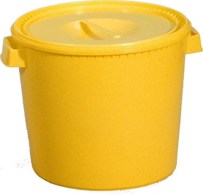 Artech Okrągły pojemnik plastikowy z pokrywą 30l (Kolor: żółty)