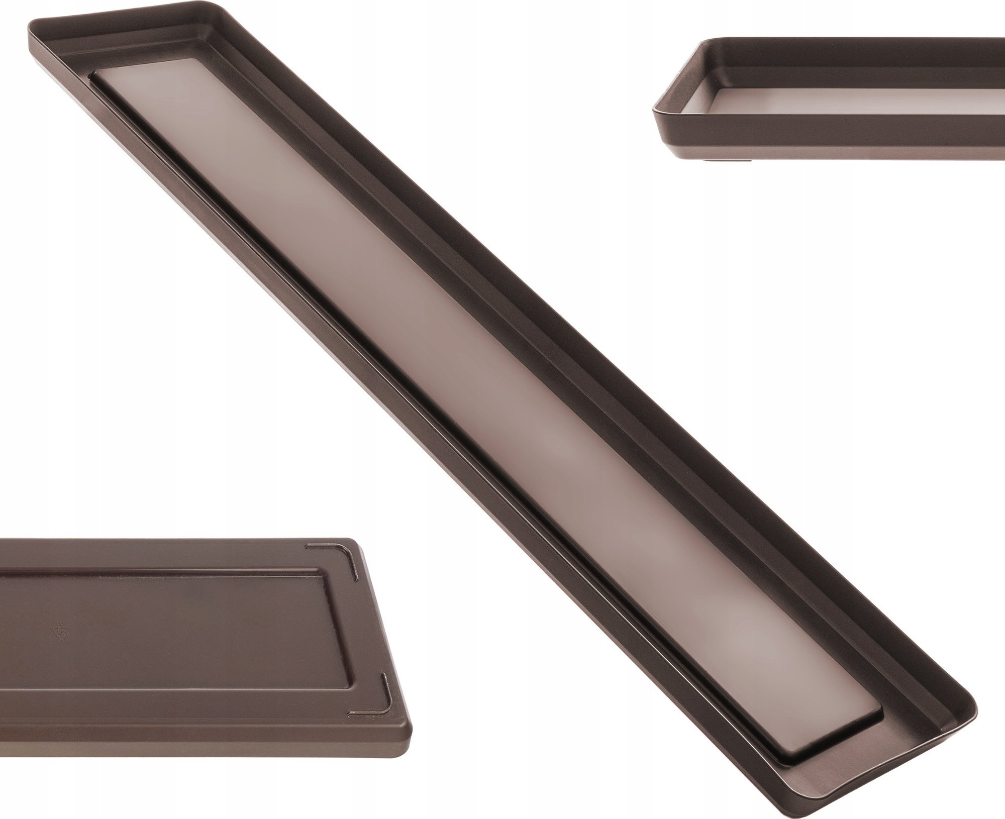 KADAX Podstawka Pod Doniczkę Donicę 53,5cm Tacka Prostokątna mokka Plastikowa