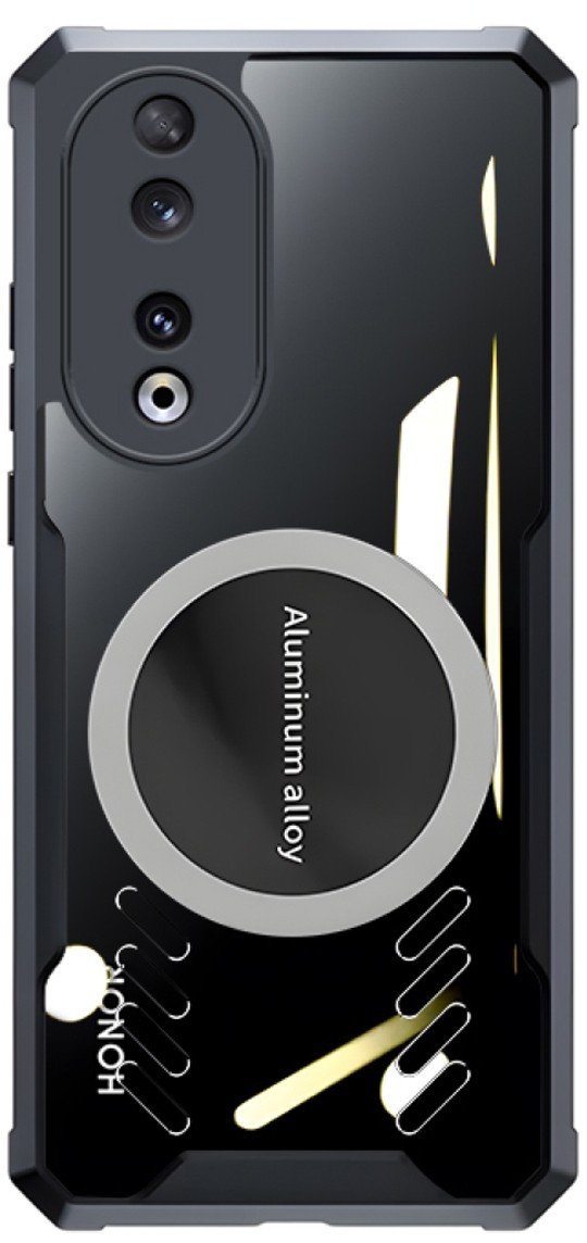 Etui Magnetyczne Corner-X do Honor 90 5G, bezbarwne z czarną ramką