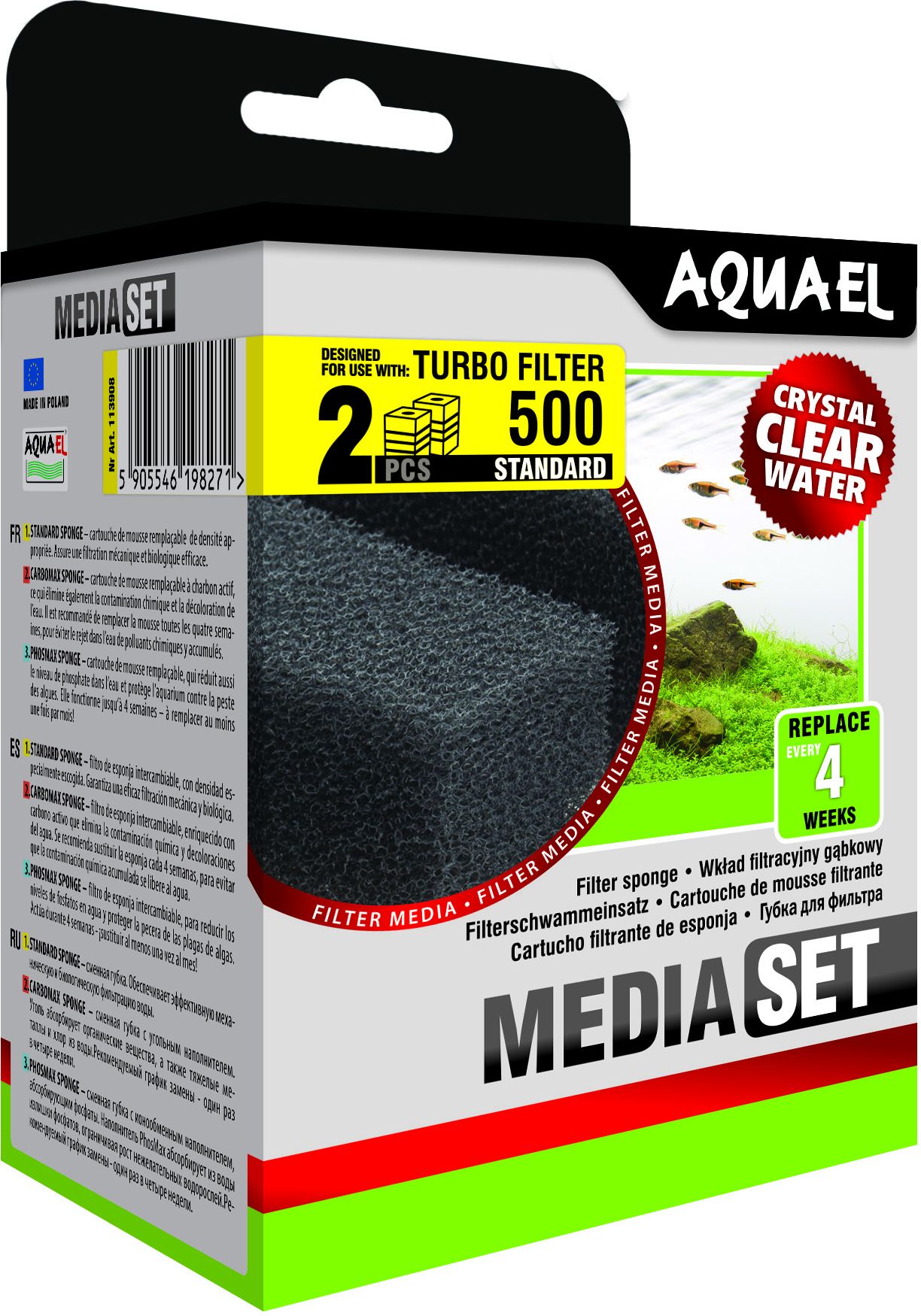 Aquael Wkład gąbkowy do filta Turbo 500 2 szt. (113908)