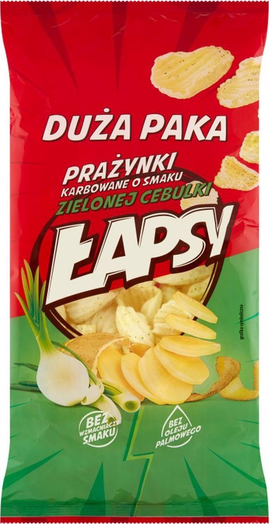 Łapsy Prażynki karbowane o smaku zielonej cebulki 110 g