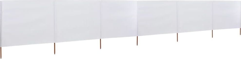 vidaXL Parawan 6-skrzydłowy z tkaniny, 800 x 80 cm, biały