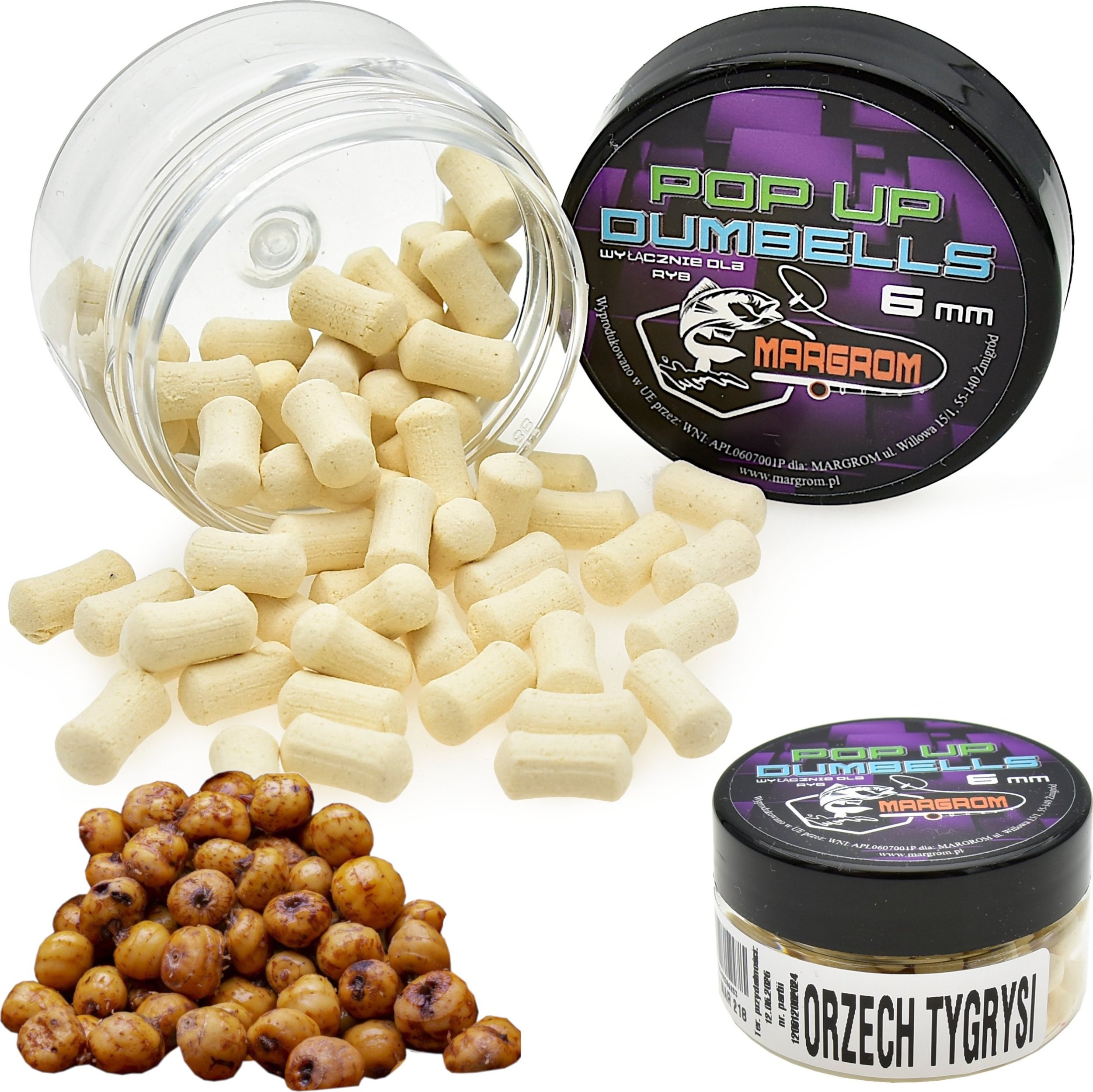 Margrom Dumbells POP UP 6 mm Margrom ORZECH TYGRYSI przynęta Method Feeder