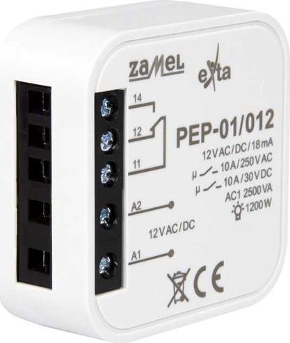 Zamel Przekaźnik elektromagnetyczny dopuszkowy 12VAC/DC 10A PEP-01/012 EXT10000258