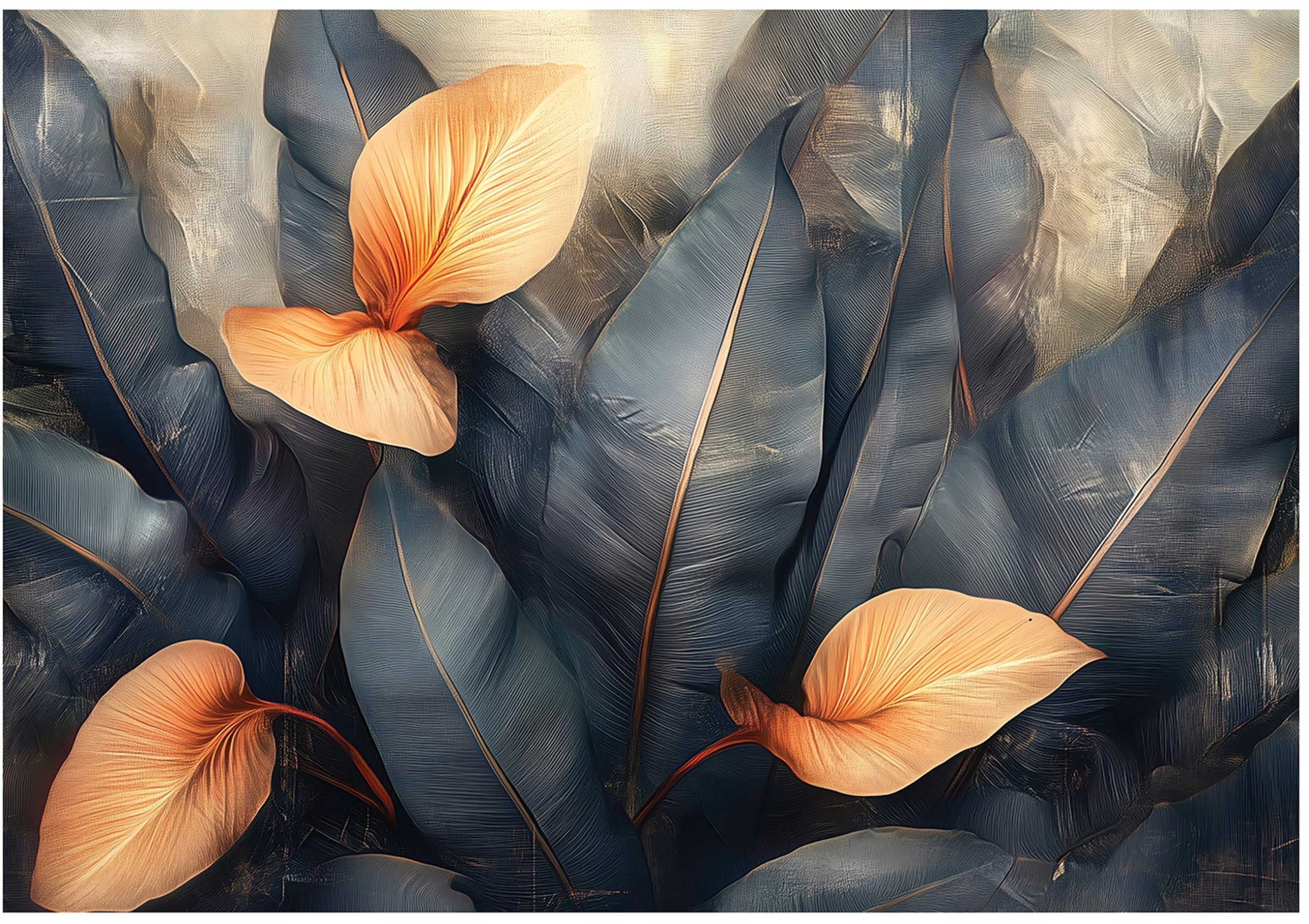 Fototapeta Liście Beton Natura Sypialnia Salon Tapeta Flizelina 350X250