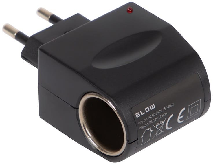Adapter napięcia 230V/12V gniazdo zapalniczki 1A
