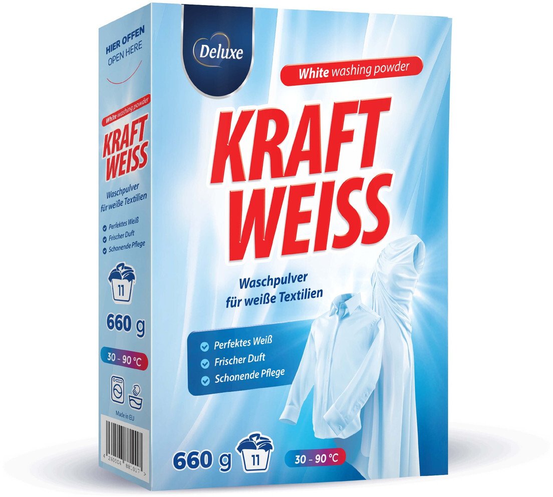 Deluxe Enzo Kraft biały Proszek do prania białego i firan 660g