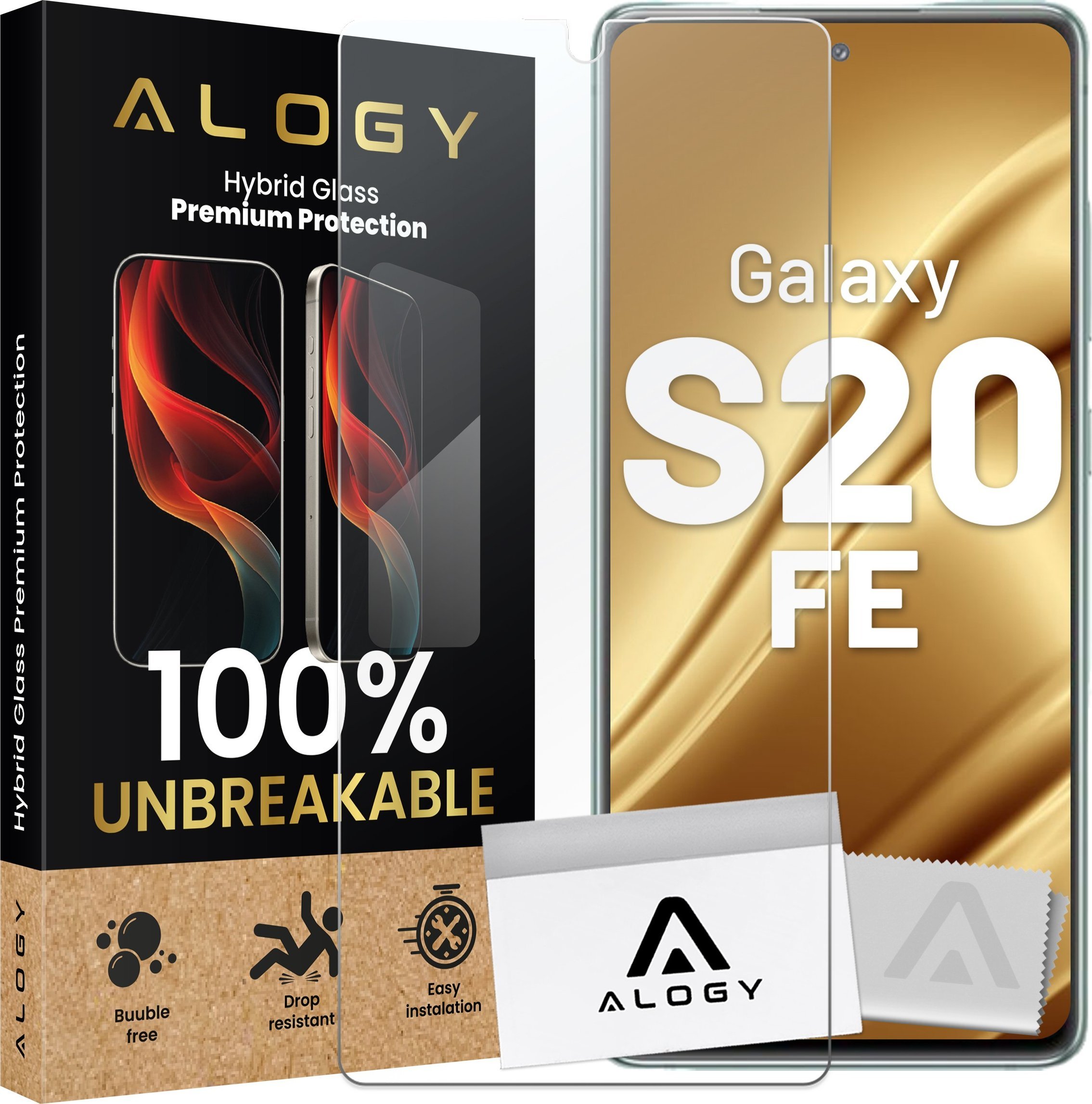 Alogy Szkło hybrydowe do Samsung Galaxy S20 FE na ekran Alogy Flexi Glass 9H Case Friendly płaskie na ekran