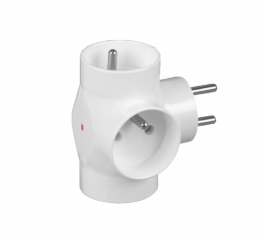 Timex Rozgałeźnik wtyczkowy 3x2P+Z z podświetleniem biały R-31/S