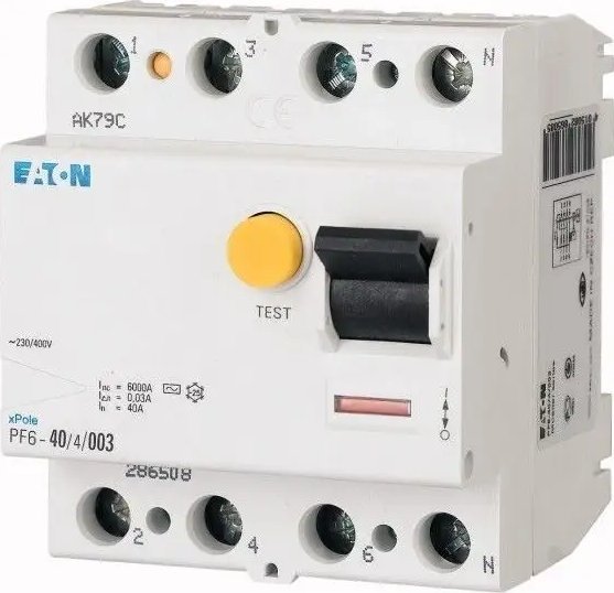 EATON (MB) Wyłącznik różnicowoprądowy 4P 40A 0,03A typ AC PF6-40/4/003 286508