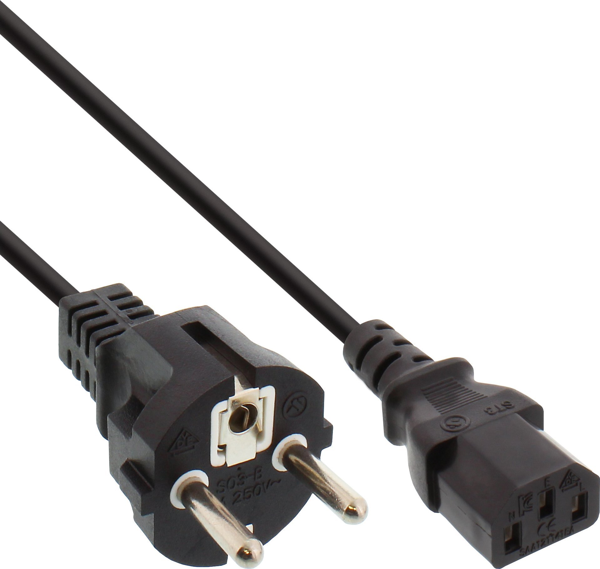 Kabel zasilający InLine 40pcs. pack Bulk-Pack InLine® Power Cable German 3 Pin IEC C13 H05VV-F 3x0.75mm² black 1.5m