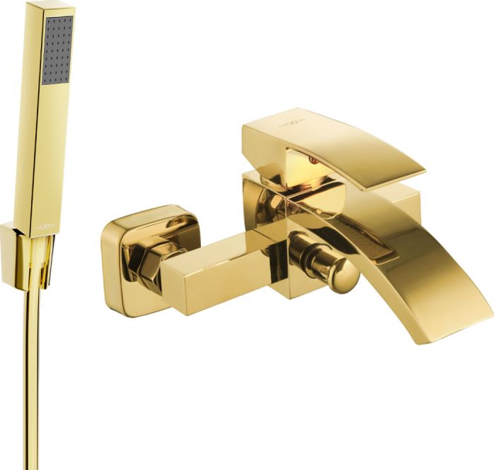 Mexen Mexen Libra R77 bateria wannowa z zestawem prysznicowym, złota - 74513R77-50
