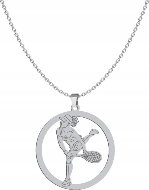 Radziszewska Jewellery Naszyjnik Srebrny Tenisistka Tenis Ziemny Łańcuszek GRAWER Prezent 925