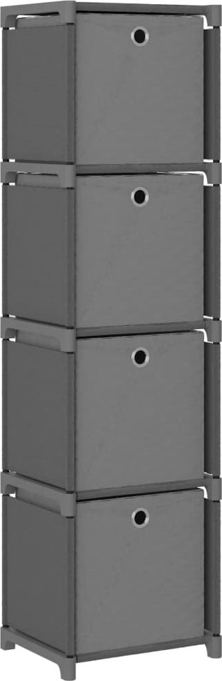 vidaXL Regał z 4 przegrodami, pudełka, szary, 69x30x72,5 cm, tkanina