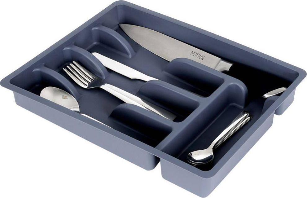 Vilde Organizer na sztućce przybory wkład do szuflady szary 5 przegródek 36x25,5x 5 cm