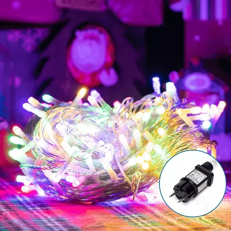 Lampki choinkowe Aigostar Sznur 15mb 150 led Ip44 kolorowych lampek choinkowych led z zasilaczem Sznur 15mb 150 led Ip44 kolorowych lampek choinkowyc