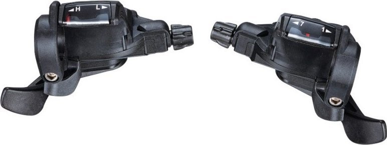 Microshift Manetki MICROSHIFT, Para, 7.rzędowe(3x7), Kompatybilne z Shimano, Thumb Tap, Optyczny Wskaźnik Przełożeń (NEW)