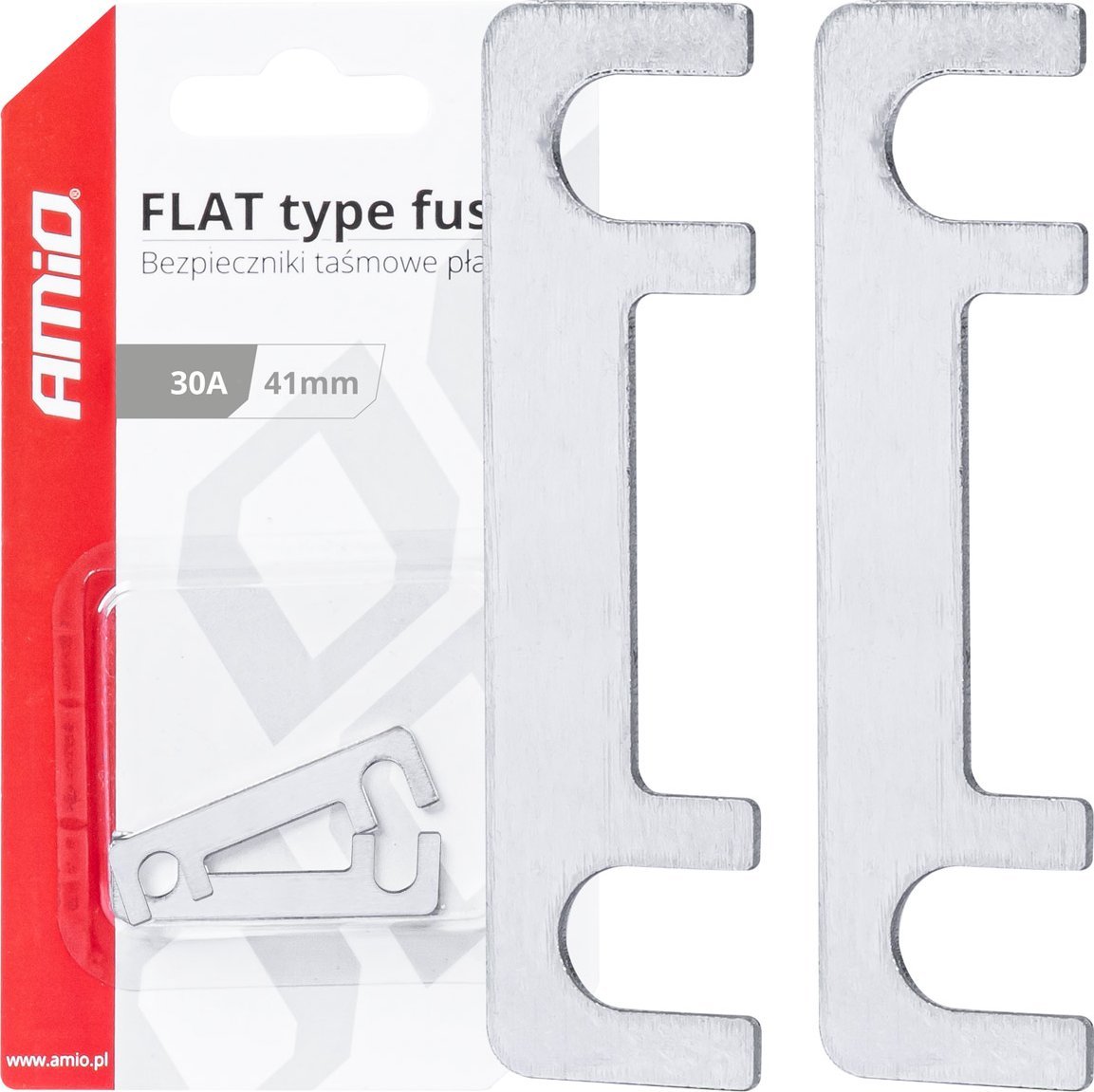 AMiO Bezpieczniki taśmowe płaskie 2 szt. 41mm 30a amio-03489