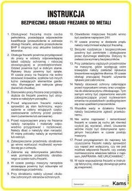 TD Systems IAC05 Instrukcja BHP bezpiecznej obsługi frezarek do metali