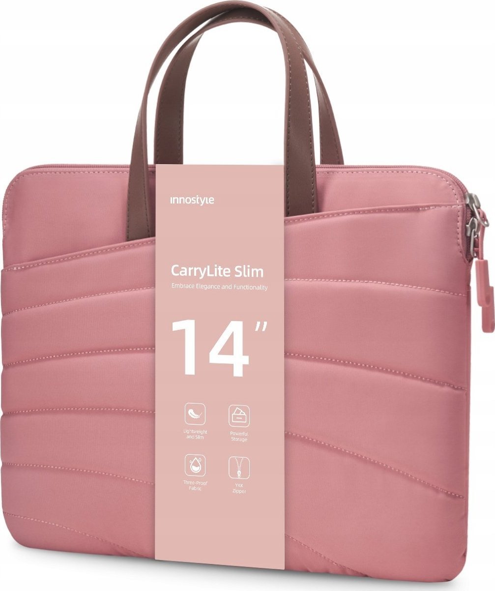 Torba Innostyle DAMSKA TORBA NA LAPTOPA 14" WODOODPORNA SLIM RÓŻOWA