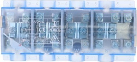 Pokój Odgałęźnik instalacyjny 4P 4x35mm2/10x25mm2 niebieski OBL 35/25-4 R35RW-01040000803 /10szt./