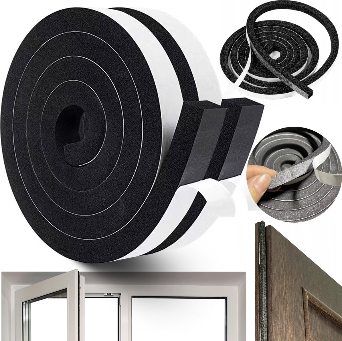 Heckermann Zestaw 2x Uszczelka do okien Heckermann 1x1cm - 1mb