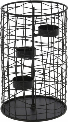 Koopman Świecznik ażurowy metalowy czarny 21 cm