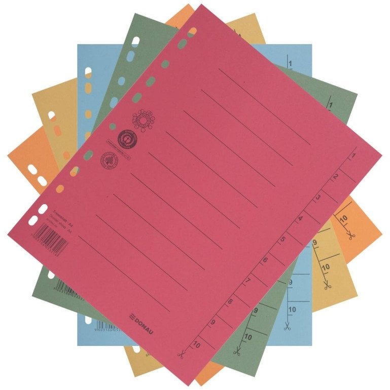 Przekładka DONAU, karton, A4, 235x300mm, 1-10, 1 k