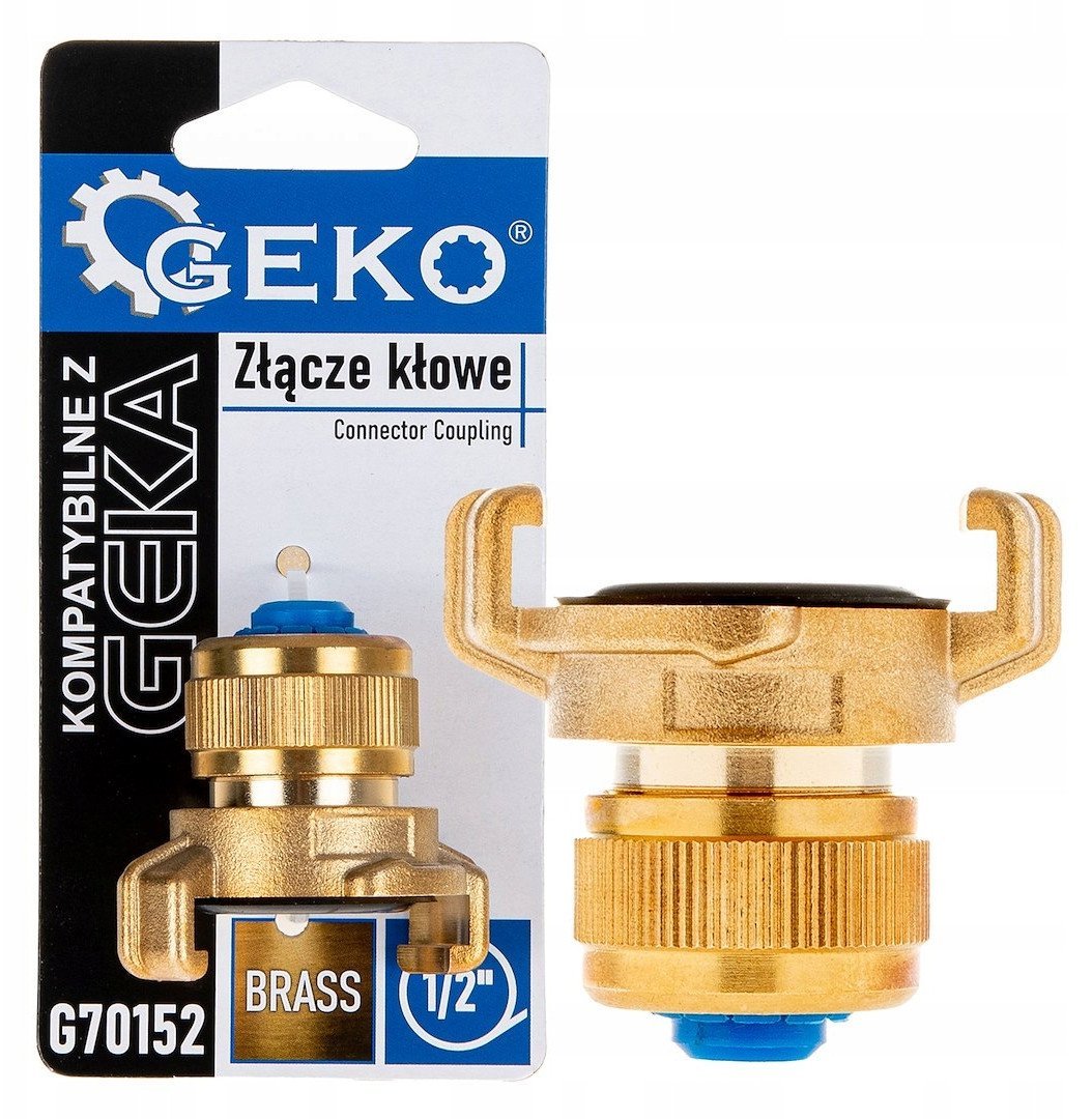 Złącze kłowe mosiężne kompatybilne z GEKA na wąż 1/2" (10/80)