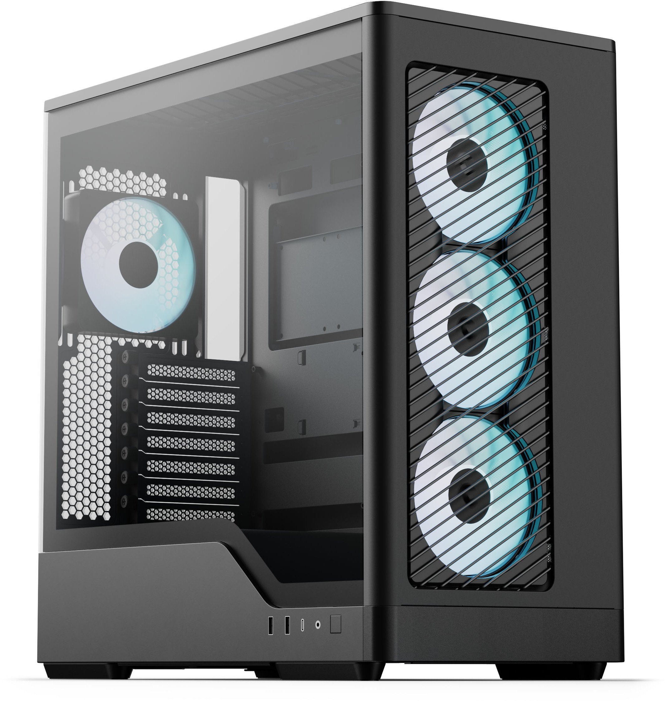Obudowa Aerocool D520A obudowa komputerowa, Midi-Tower, ATX, Tempered Glass, RGB - czarny
