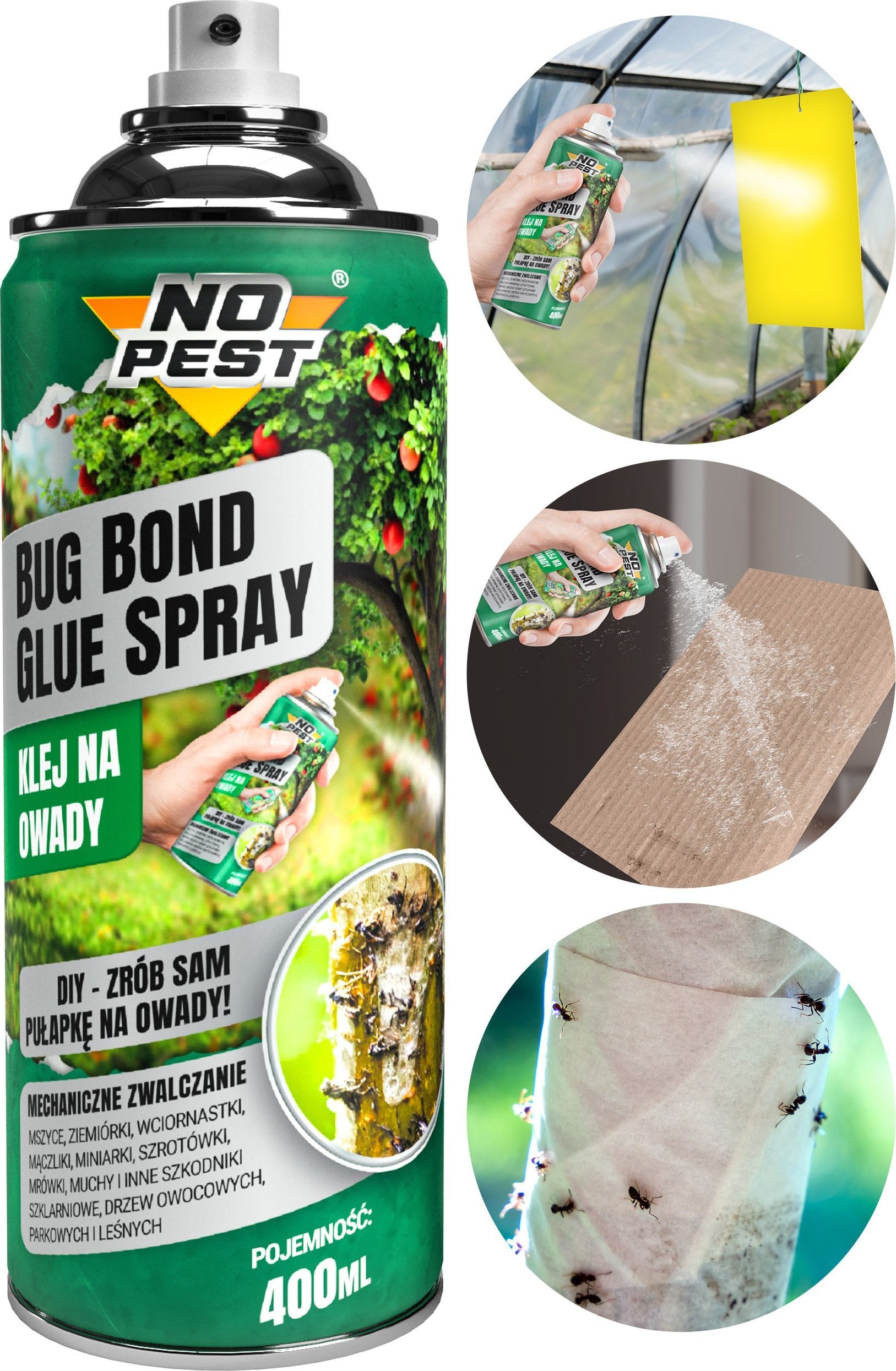 NO PEST Klej na Owady 400ml Klej Lep na Mszyce Muchy Muszki Mrówki Ziemiórki i Inne Szkodniki Roślin