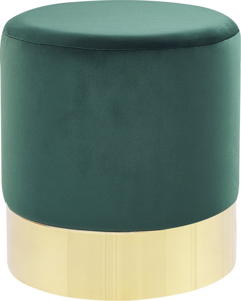 Beliani Puf welurowy 39 cm ciemnozielony SOPHIA