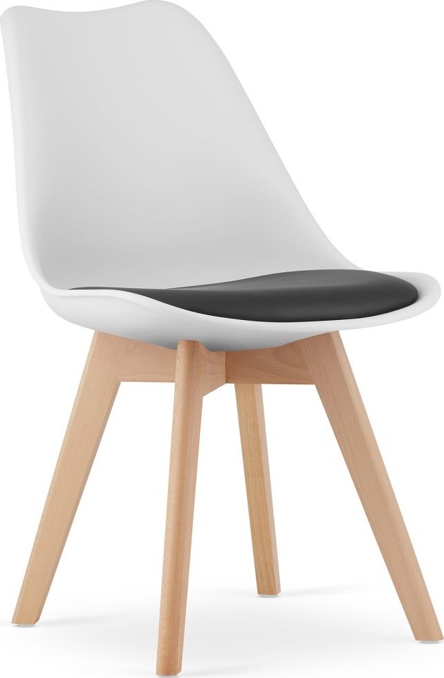 Leobert Krzesło MARK biało czarne / nogi naturalne x 1