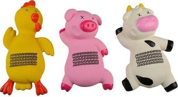 Duvo+ Duvo+ Zabawka Latex Krowa/Świnka/Kura 11,5x21x5cm
