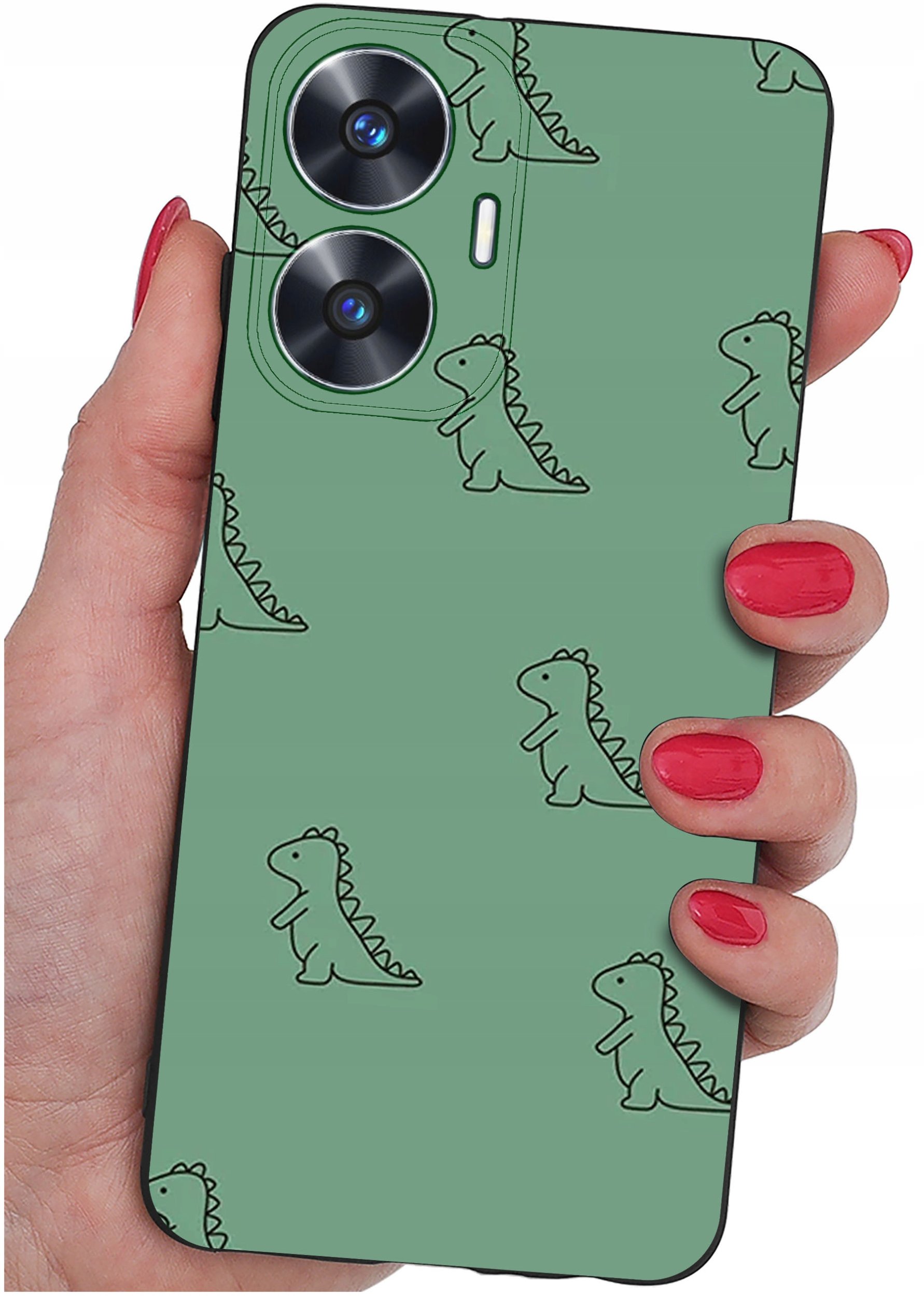 ETUI do Realme C55 WZORY |SILIKONOWE MATT CASE + SZKŁO 9H