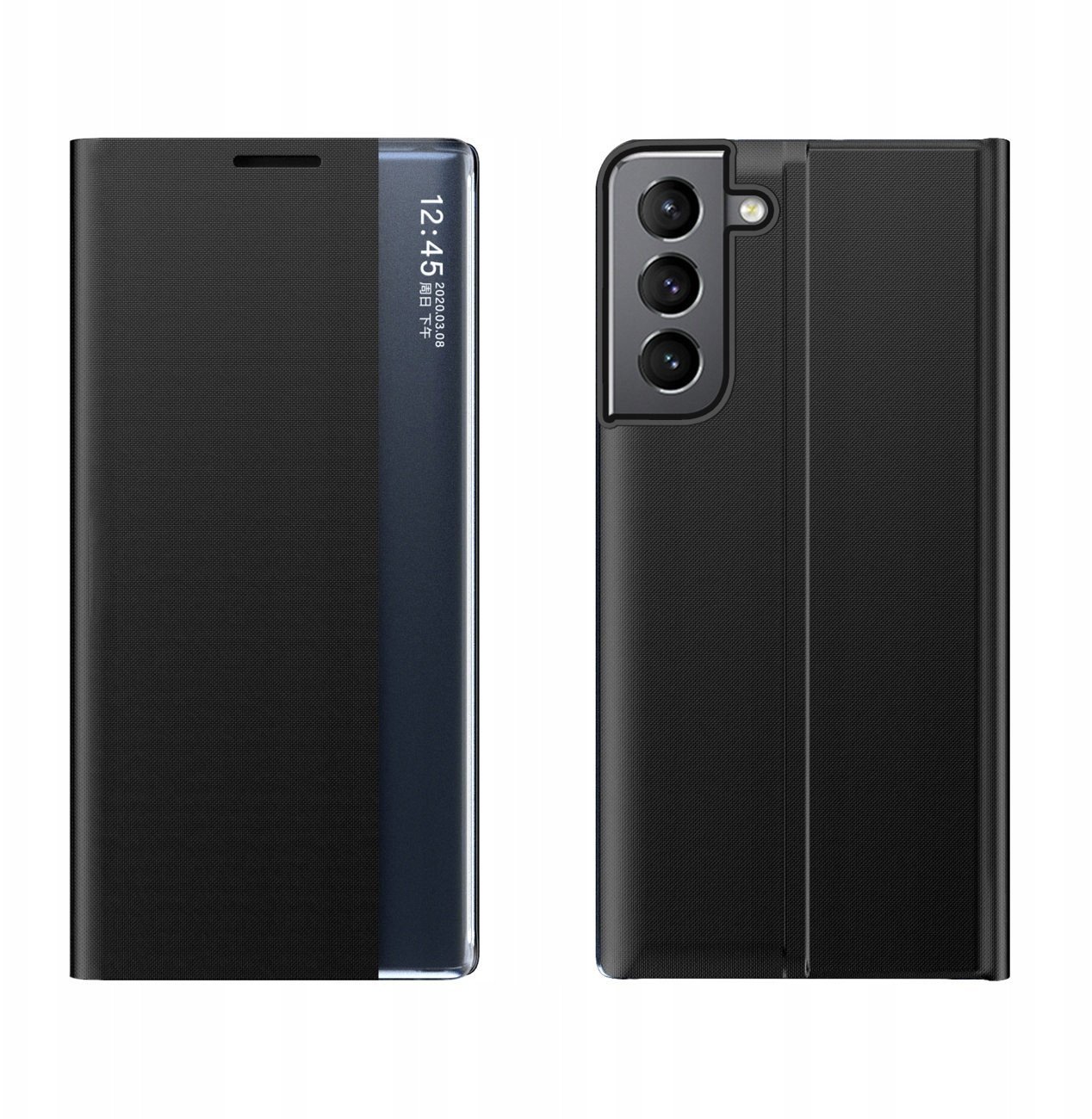 New Sleep Case pokrowiec etui z klapką z funkcją podstawki Samsung Galaxy S22+ (S22 Plus) czarny