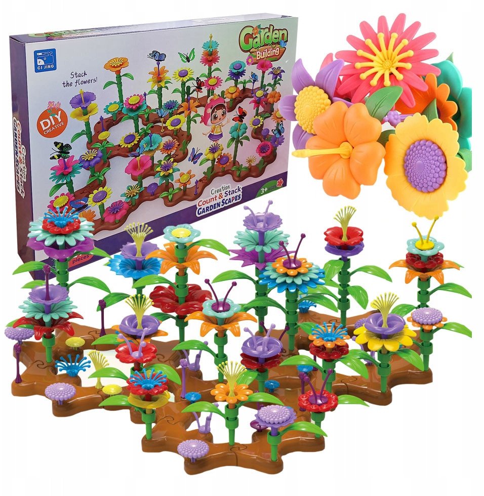 Klocki Konstrukcyjne Dla Dzieci Ogród Kreatywny Kwiaty Układanka 272El Diy