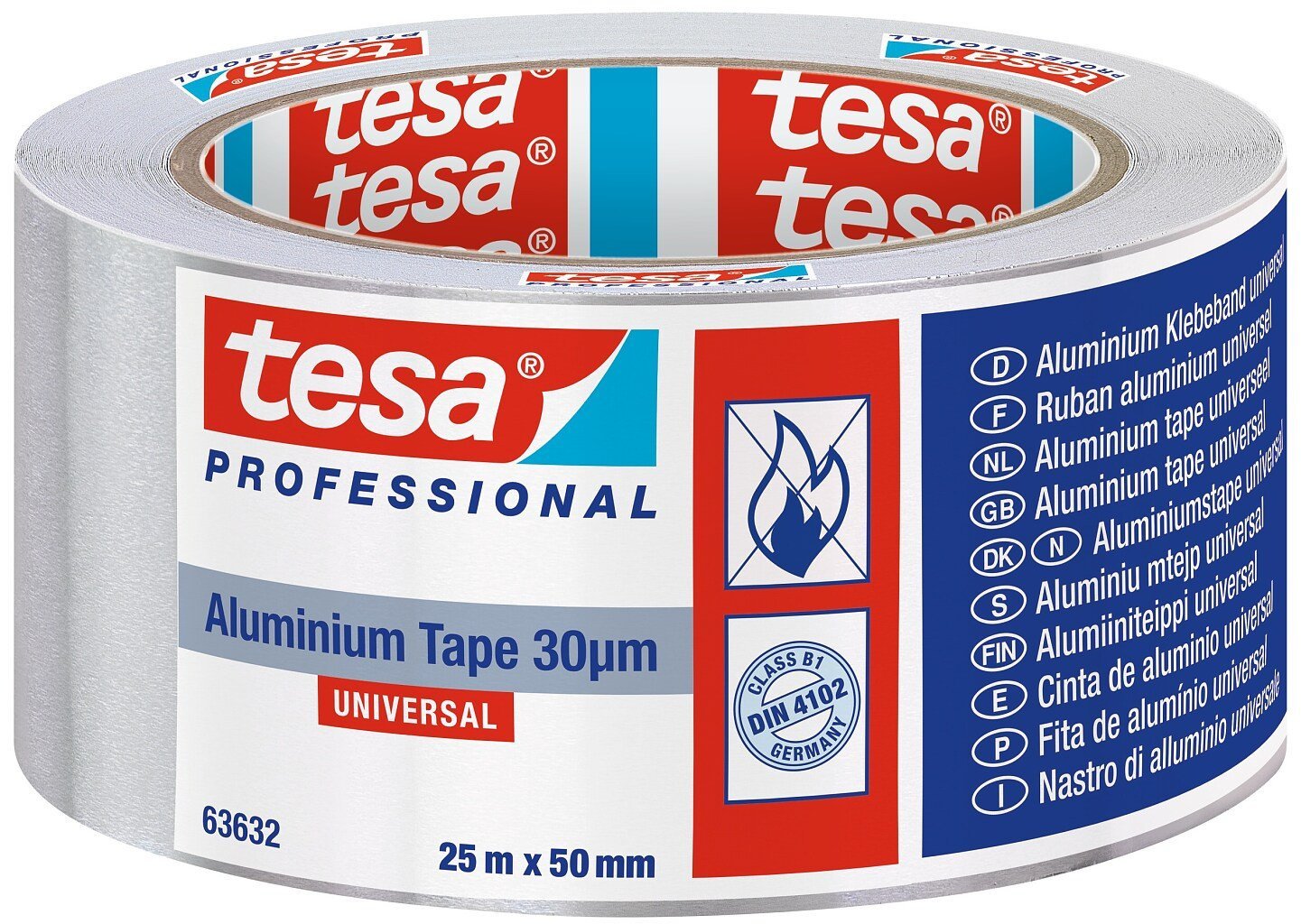 ALU. TAPE WITH LINER 30 MIC 10MX50MM