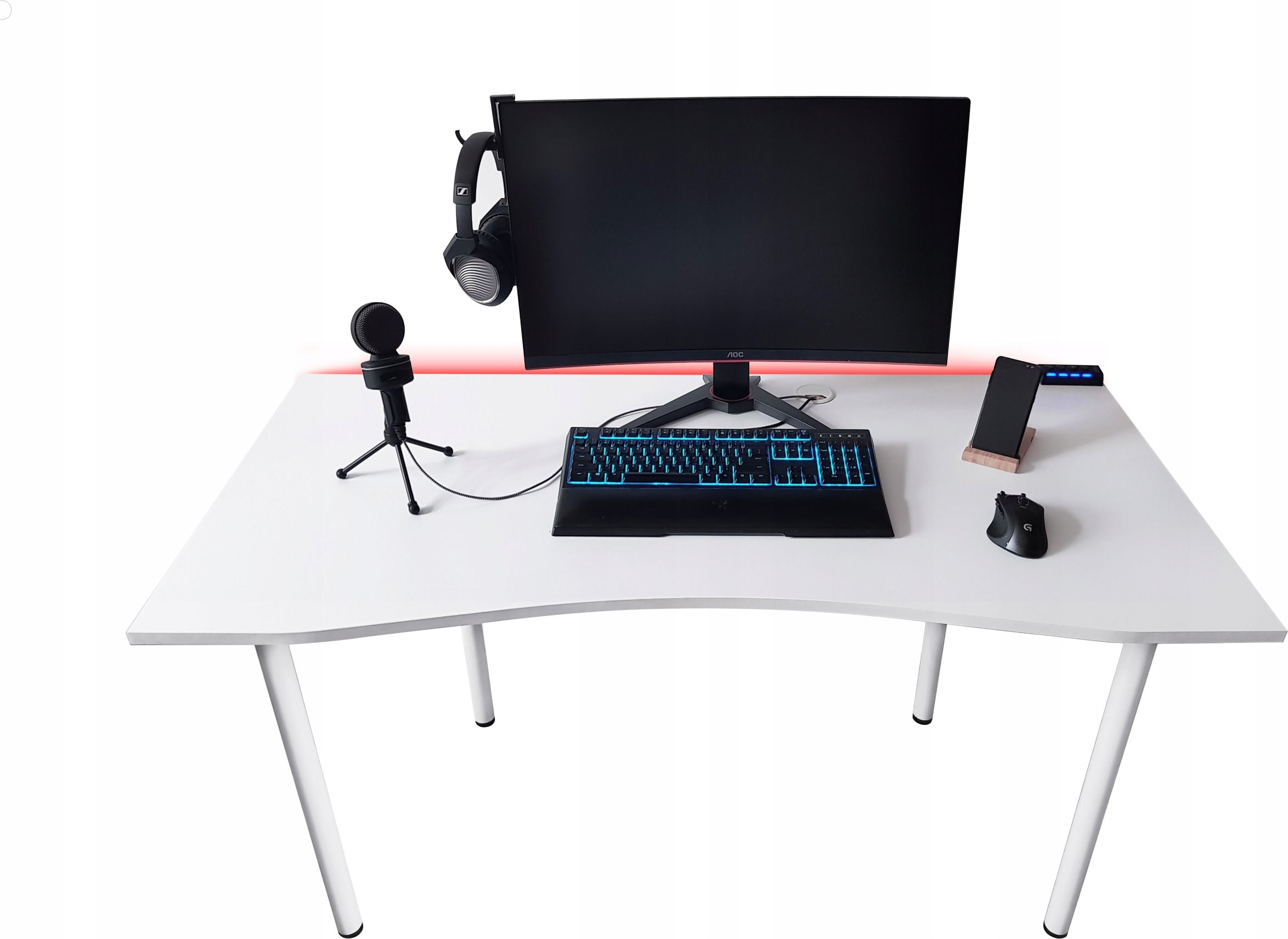 Biurko Zdesk AB-710W-Po/W-L Białe 138 cmx68 cm Standard