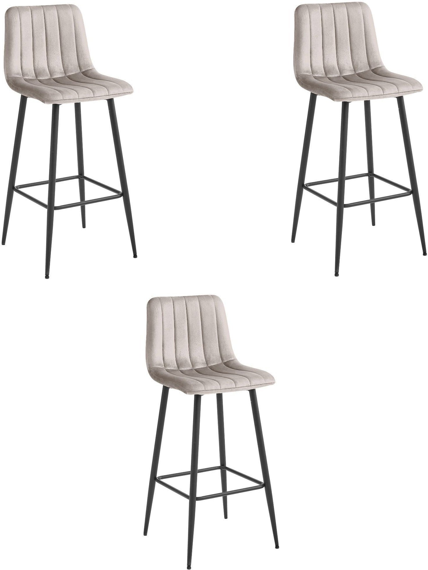 Leobert Hoker barowy POZZA aksamitowy welur ciemny beż nogi czarne z podnóżkiem x3