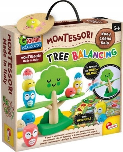 Lisciani MONTESSORI BABY WOOD drzewo równowagi