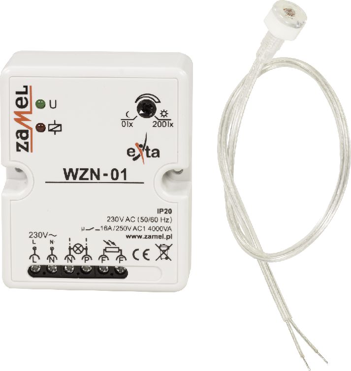 Zamel Wyłącznik zmierzchowy z sondą SOH-01 16A 1Z 230V AC IP20 WZN-01/S1 (EXT10000148)