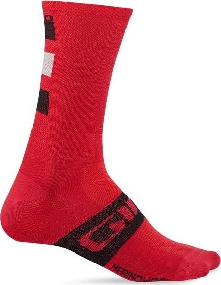 Giro Skarpety GIRO SEASONAL MERINO WOOL dark red black grey roz. XL (46-48)