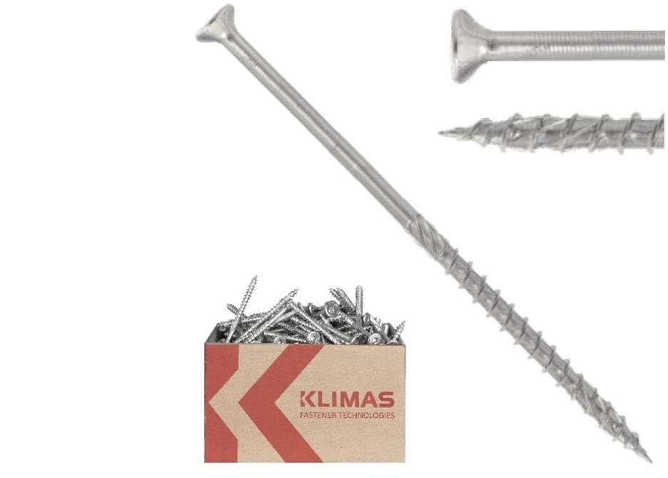 Wkręty ciesielskie z łbem stożkowym i gniazdem w białym ocynku TORX 5,0x60 MASTER 200szt.