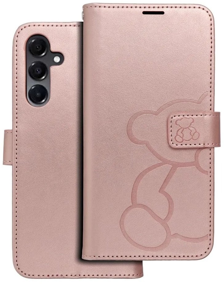 OEM Pokrowiec MEZZO Book do A16 5G miś złoty róż