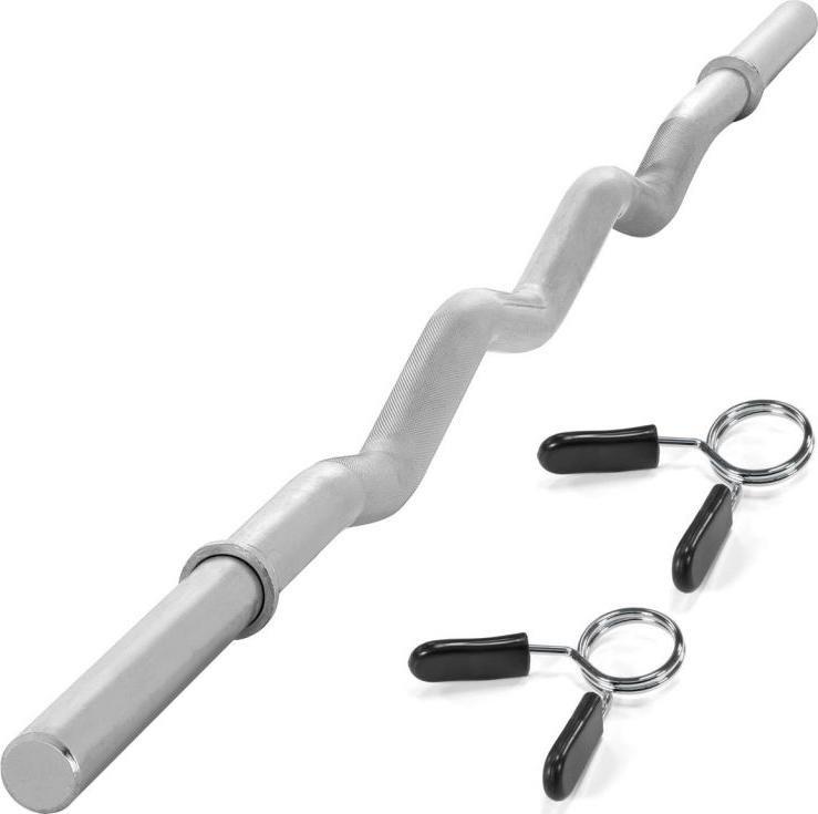 Maxxiva MAXXIVA Zakrzywiony dwuręczny gryf EZ 120 cm, srebrna