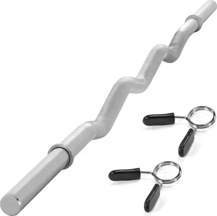 Maxxiva MAXXIVA Zakrzywiony dwuręczny gryf EZ 120 cm, srebrna