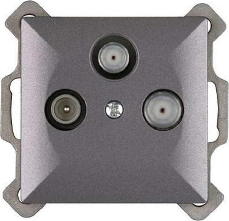 Abex Perła antracyt - gniazdo antenowe satelitarne podwójne GAPS-2P