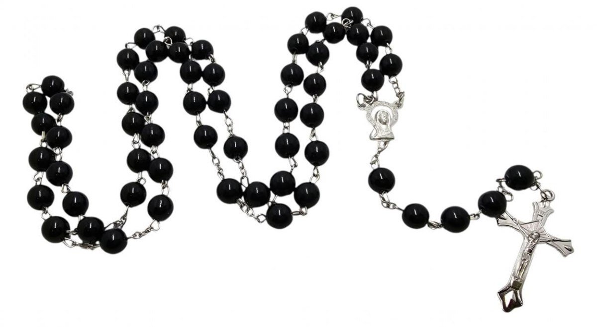 Różaniec szklany czarny