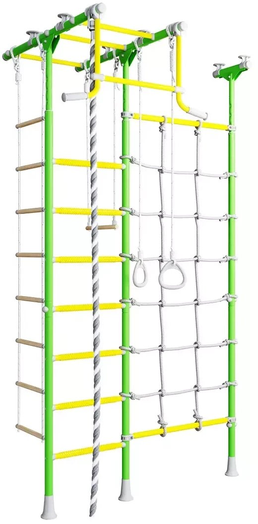 Drabinka gimnastyczna MERKURY 2 żółto-jasnozielony z siatką | 100 kg